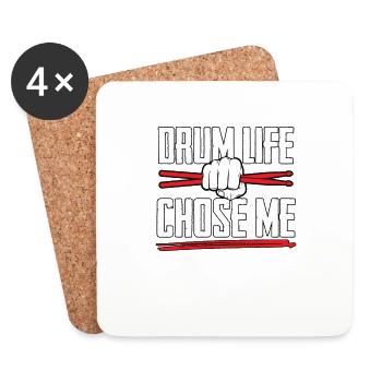 Drum Life Chose Me for Drummers - Coasters (set of 4) - white - Front