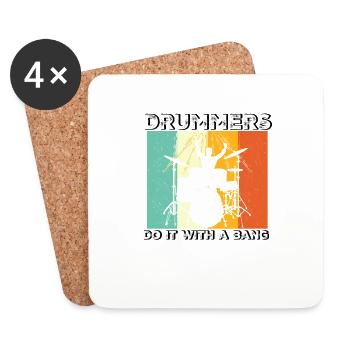 Drummers Do It With A Bang For Drummers - Coasters (set of 4) - white - Front