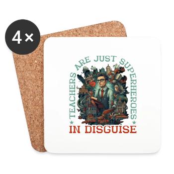 Teachers Are Just Superheroes In Disguise 22 - Coasters (set of 4) - white - Front