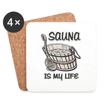 LE SAUNA, C’EST MA VIE - Dessous de verre (lot de 4) - blanc - Devant