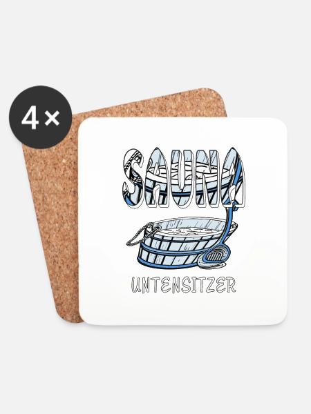 SAUNA UNTENSITZER - Untersetzer (4er-Set) - Weiß