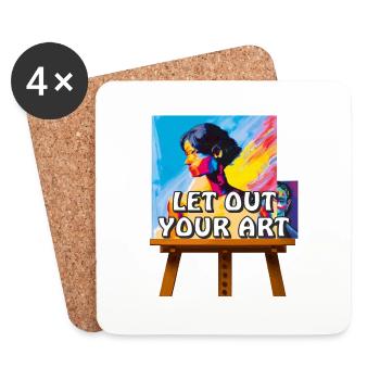 ARTIST MAKES THE PICTURE - Coasters (set of 4) - white - Front