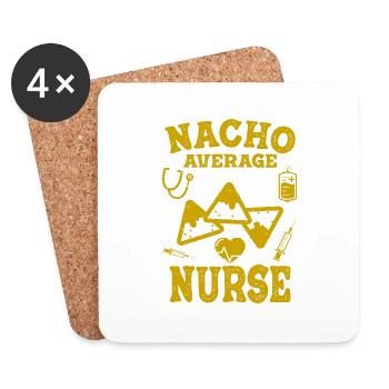 Nurse Nacho Average Cinco de Mayo Nurses - Coasters (set of 4) - white - Front