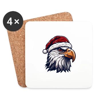 Tête d’aigle Noël Noë - Dessous de verre (lot de 4) - blanc - Devant