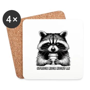 Grumpy Raccoon - Coasters (set of 4) - white - Front