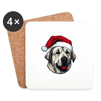 Kangal Dog Head Christmas Xmas - Coasters (set of 4) - white - Front