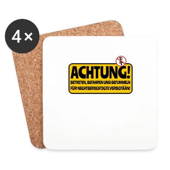 Berührung und Befahren verboten - Untersetzer (4er-Set) - Weiß - Vorne