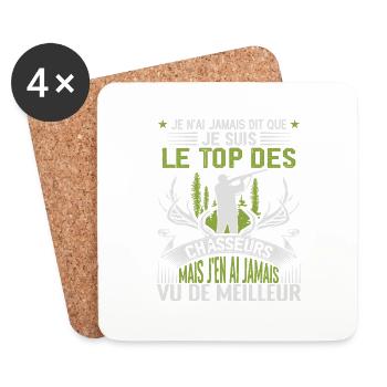 Chasse Pour Homme Cerf Cadeau Chasse Hommes - Dessous de verre (lot de 4) - blanc - Devant