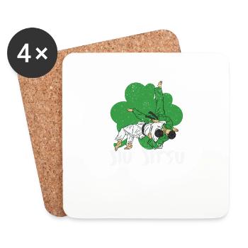 Jiu Jitsu Shamrock Art Martial Irlandais St Patricks - Dessous de verre (lot de 4) - blanc - Devant