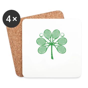 Tennis Shamrock Shamrock Joueurs de la Saint-Patrick - Dessous de verre (lot de 4) - blanc - Devant