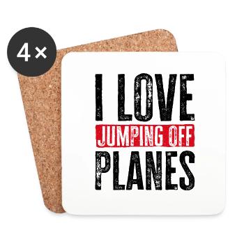 Skydiving Passion Design. Perfect Adrenaline Gift - Coasters (set of 4) - white - Front