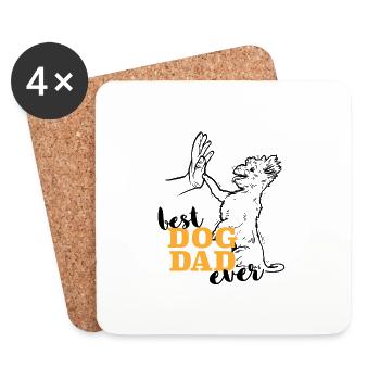 Meilleur Yorkshire Terrier Papa - Dessous de verre (lot de 4) - blanc - Devant