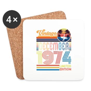 Anniversary December 1974. Gift December 1974. - Coasters (set of 4) - white - Front