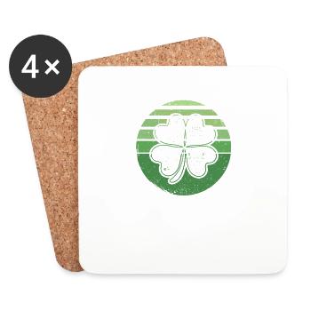 Shamrock Shamrock Silhouette Lucky Irish Retro - Coasters (set of 4) - white - Front