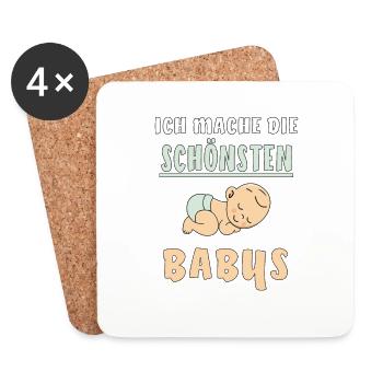 MACHE DIE SCHÖNSTEN BABYS - Untersetzer (4er-Set) - Weiß - Vorne