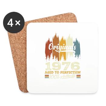 1976 Vintage Cadeau D'anniversaire 1976 Original - Dessous de verre (lot de 4) - blanc - Devant