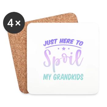 Here To Spoil My Grandkids 4 - Untersetzer (4er-Set) - Weiß - Vorne