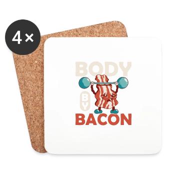 Body By Bacon Jambon Viande De Porc - Dessous de verre (lot de 4) - blanc - Devant