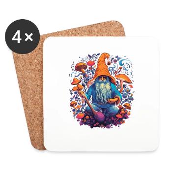 Mushroom Weihnachtsmann| Fantasy Pilze Natur Goa - Untersetzer (4er-Set) - Weiß - Vorne