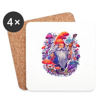 Mushroom Weihnachtsmann| Fantasy Pilze Natur Goa - Untersetzer (4er-Set) - Weiß - Vorne