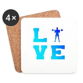 Men's Women's Fitness Endurance Training Strength Training - Coasters (set of 4) - white - Front