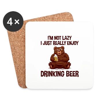 I Really Enjoy Drinking Beer 2 - Untersetzer (4er-Set) - Weiß - Vorne