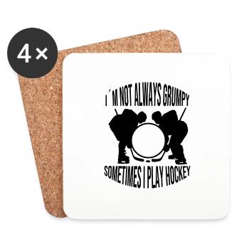 Joueur de hockey sur glace Fan de hockey Équipe de hockey sur glace Hockey sur glace - Dessous de verre (lot de 4) - blanc - Devant