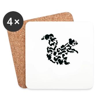 Squirrel Forrest Wildlife Animal Squirrel - Coasters (set of 4) - white - Front
