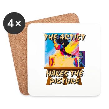 ARTIST MAKES THE PICTURE - Coasters (set of 4) - white - Front