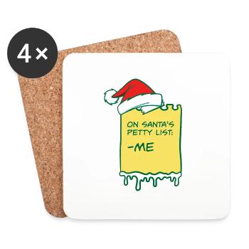 Sur la liste du Père Noël Pyjama de Noël - Dessous de verre (lot de 4) - blanc - Devant