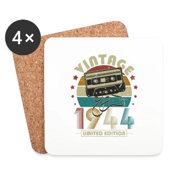 Vintage 1944 Retro Anniversary Vintage Gift - Coasters (set of 4) - white - Front
