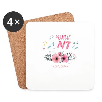 Promue Tata 2024 French Pregnancy Announcement - Coasters (set of 4) - white - Front