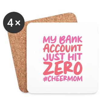 Mon compte bancaire vient d’atteindre zéro - Dessous de verre (lot de 4) - blanc - Devant