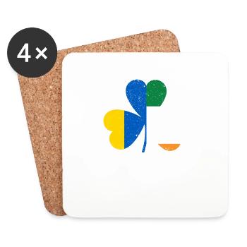 Irish Ukrainian flag shamrock shamrock - Coasters (set of 4) - white - Front