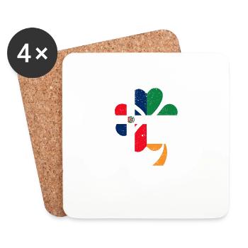 Irish Dominican Flag Ireland Shamrock - Coasters (set of 4) - white - Front