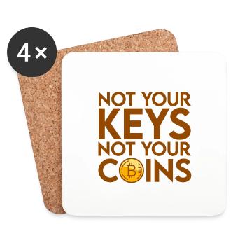 Not Your Keys Not Your Coins 4 - Untersetzer (4er-Set) - Weiß - Vorne