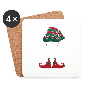 Donna Elf Family Matching Group Christmas Dad Mom - Coasters (set of 4) - white - Front
