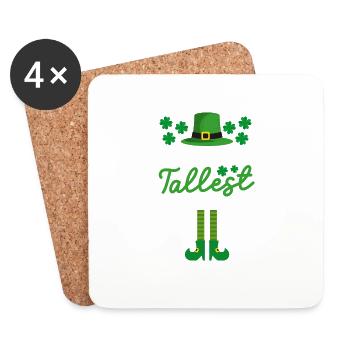 Le plus grand lutin du monde Trèfle de la Saint-Patrick - Dessous de verre (lot de 4) - blanc - Devant