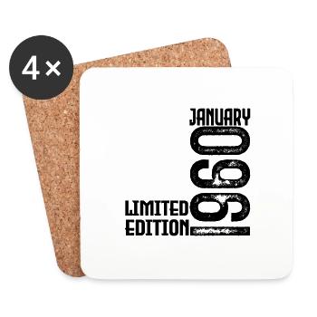 Cadeau Anniversaire Janvier 1960. January 1960. - Dessous de verre (lot de 4) - blanc - Devant
