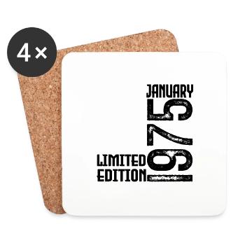 January 1975 Anniversary Gift. January 1975. - Coasters (set of 4) - white - Front
