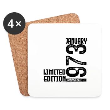 January 1973 Anniversary Gift. January 1973. - Coasters (set of 4) - white - Front