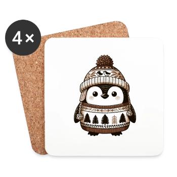 Vêtements esthétiques Cozy Penguin Cabincore - Dessous de verre (lot de 4) - blanc - Devant