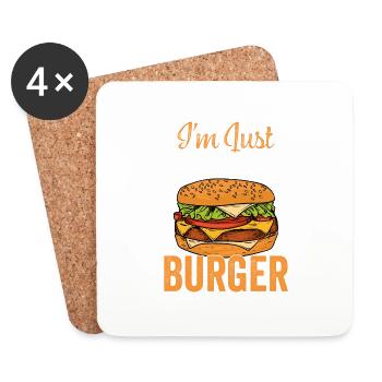 I'm Just Here For The Burger Meat Buns Food Hambur - Untersetzer (4er-Set) - Weiß - Vorne