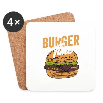 It's Burger Time Hamburger Food Meat Buns - Untersetzer (4er-Set) - Weiß - Vorne