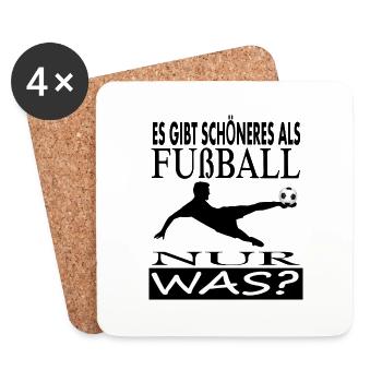 Fußball spielen Fußballspieler Tore schießen - Untersetzer (4er-Set) - Weiß - Vorne