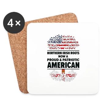 Born Northern Irish Northern Ireland American USA - Coasters (set of 4) - white - Front