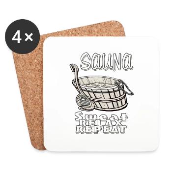 SAUNA SWEAT RELAX RÉPÉTER - Dessous de verre (lot de 4) - blanc - Devant