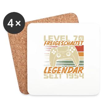 Level 70 freigeschaltet Legendär seit 1954 - Untersetzer (4er-Set) - Weiß - Vorne