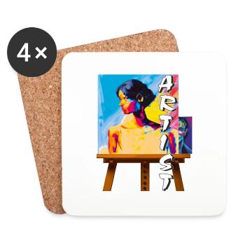 ARTIST MAKES THE PICTURE - Coasters (set of 4) - white - Front