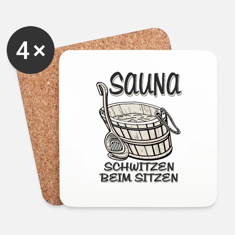 SAUNA SCHWITZEN BEIM SITZEN - Untersetzer (4er-Set) - Weiß